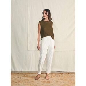 Faherty Linen Blend Pull On Pants White Casual Trousers Size M‎